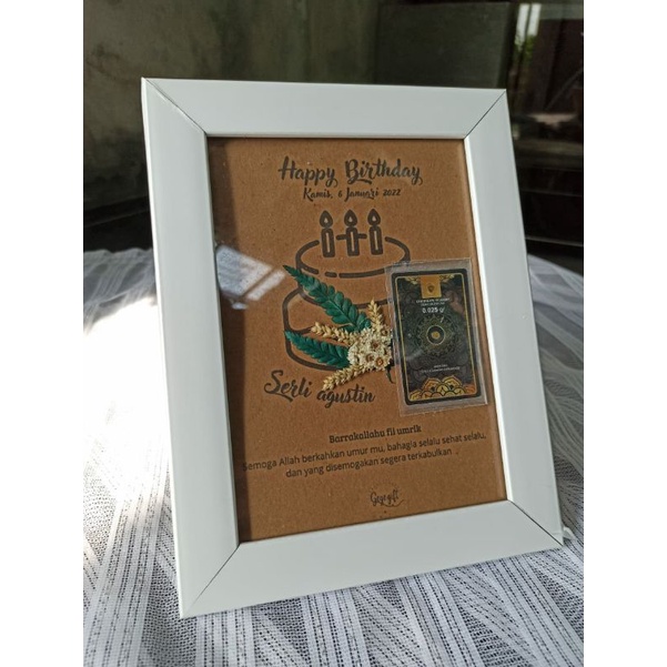 frame gift kado ulang tahun minigold 0.025