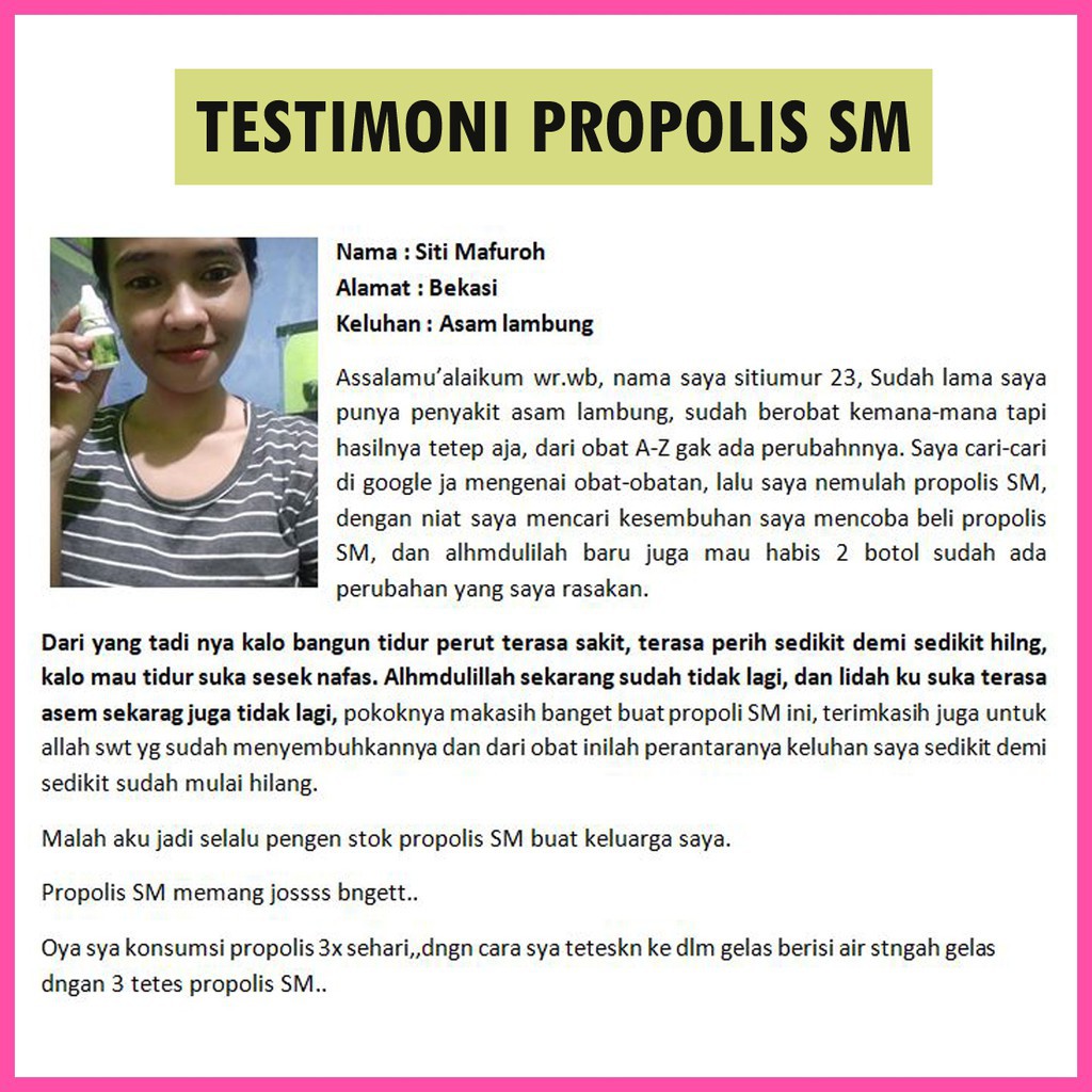 Obat Asam Lambung, GERD, Infeksi Lambung, Maag Kronis, Didpesia, Tukak Lambung, Kanker Lambung, Mag, Maah, Maagh, Sakit Tenggorokan, Mual Muntah, Perut Kembung Melilit Begah, Propolis SM Brazil Asli 100% Original