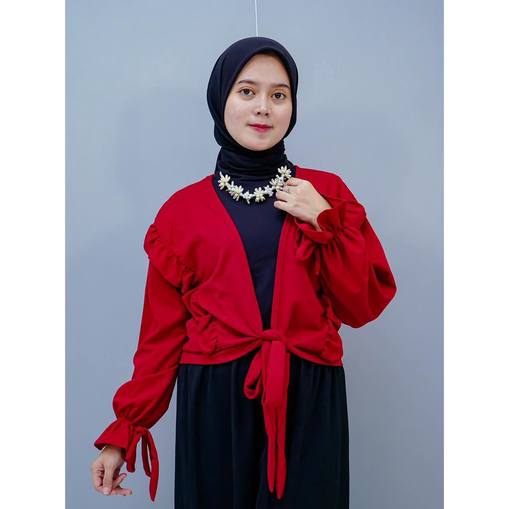 Paket bundling 3 pcs baju maroon series / paket hemat gamis blouse outer / paket keren / paket muslim