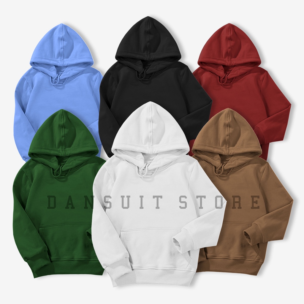 Sweater Hoodie Polos Anak Laki-laki/Perempuan Usia 4 - 13 Tahun Hoodie Polos Anak