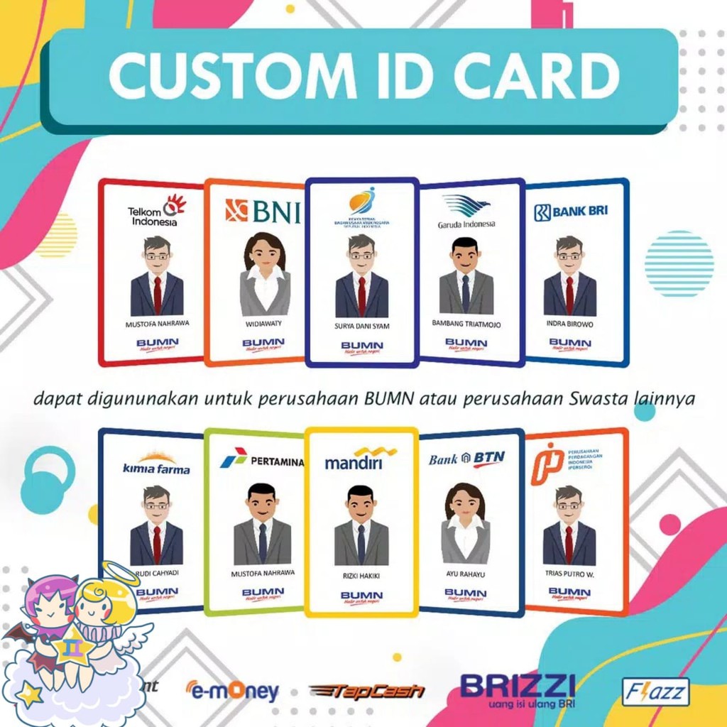 Custom Etoll Emoney ID Card BUMN brizzi tapcash flazz