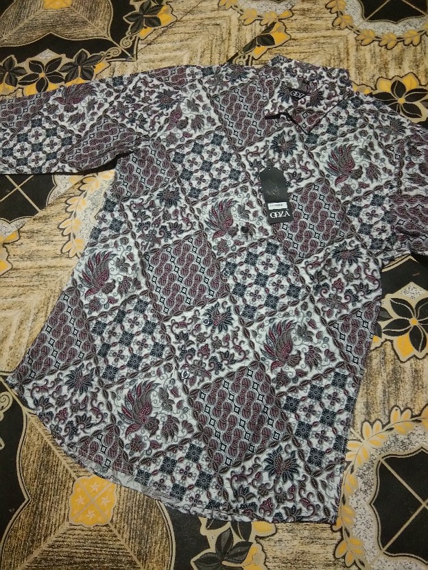 Odza Baju Batik Kemeja Batik Lengan Panjang Kerah Atasan Hem Resmi Solo Modern Dokana