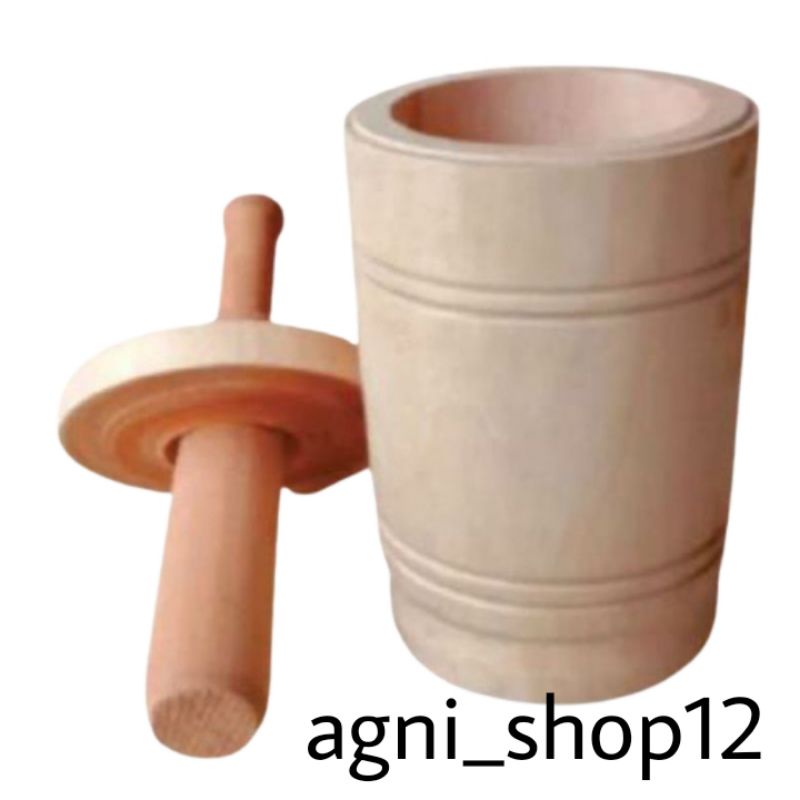 Set Lumpang Kayu Tumbukan Rujak Set Cobek Kayu Tumbukan Bumbu Tumbukan Obat Lesung Kayu Alat Dapur P