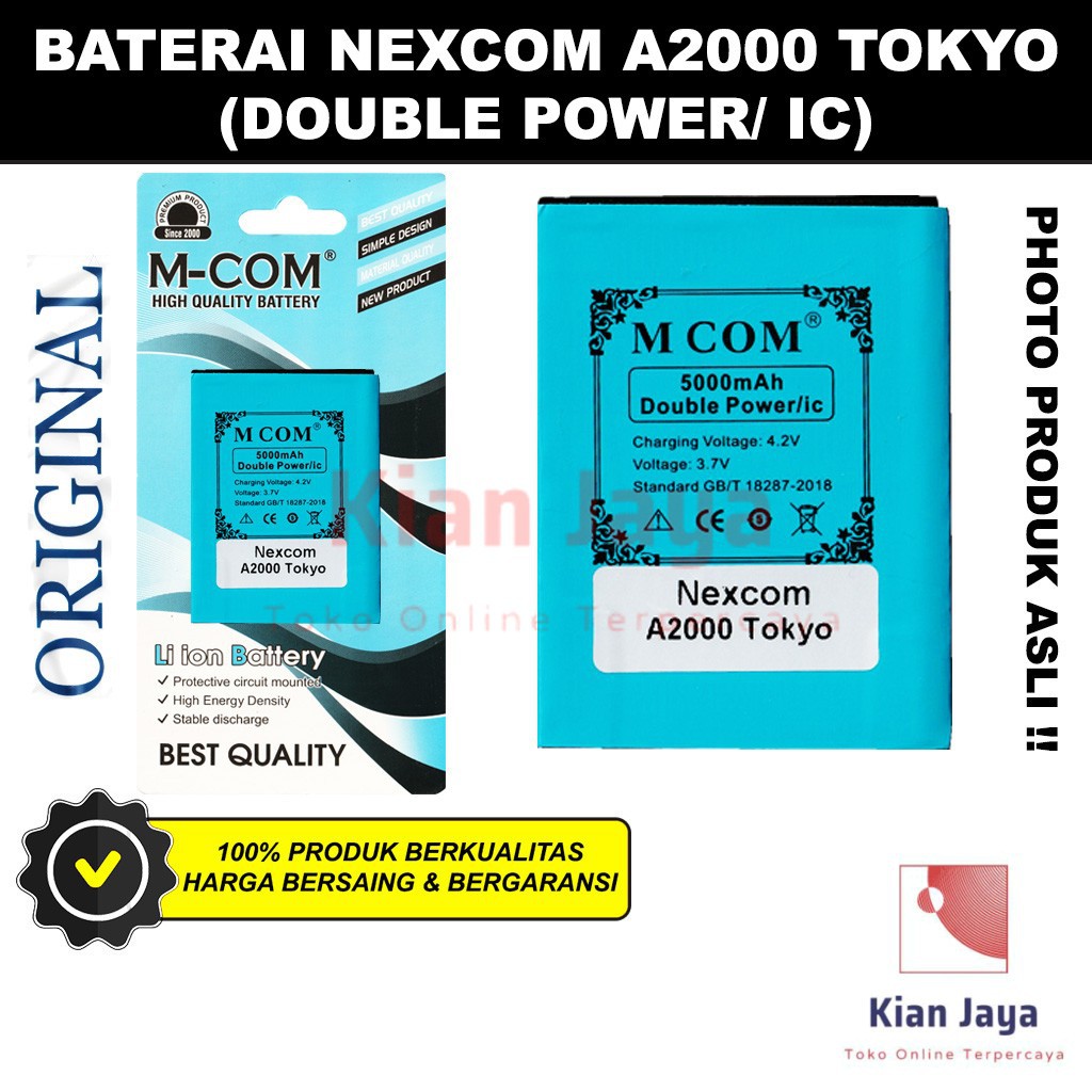 MCOM Baterai Hp Nexcom A2000 Tokyo Original Double Power Batrai Batre Battery Ori