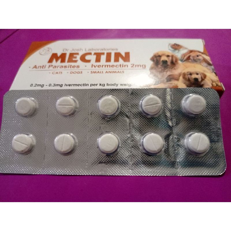 Obat Kutu Oral Mectin 10 tablet strip | Anti Parasit Kucing Anjing