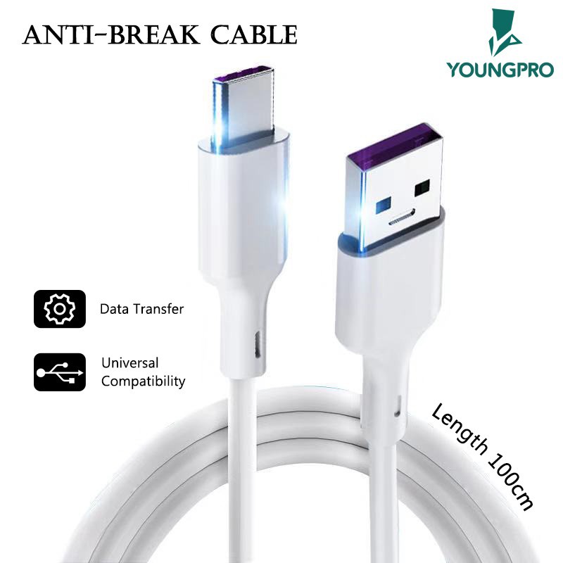 YOUNGPRO ANTI BREAK CABLE MICRO TYPE C LIGHTING FAST CHARGING 5A - CA100