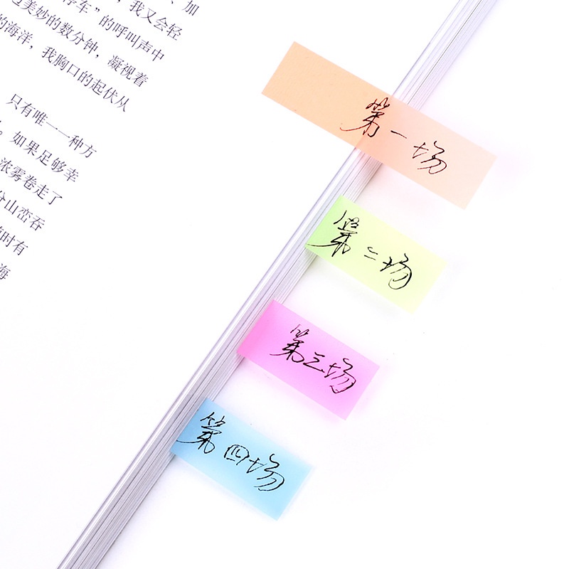 Fluorescent Colorful Self Adhesive Memo Pad Sticky Notes Bookmark Marker Memo Index Flag Sticker