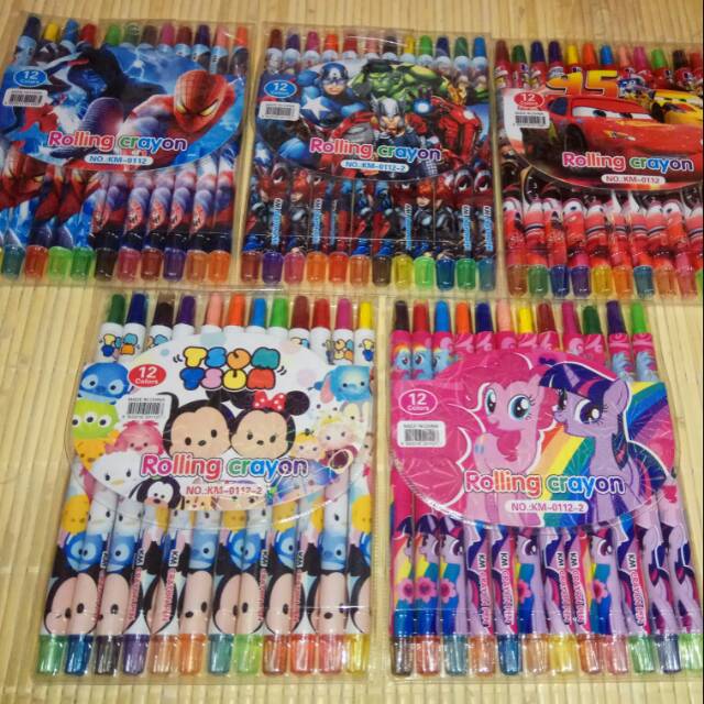 

Krayon karakter 12 pcs pony,tsum tsum,avengers, Spiderman dan mc.queen