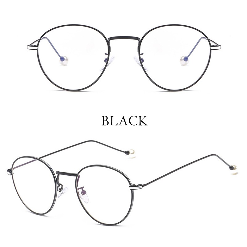 (YUZHU) Bayar Di Tempat Wanita Kacamate?Korean Desgin Gaya Retro Besi Frame Eyeglasses Lensa Bening