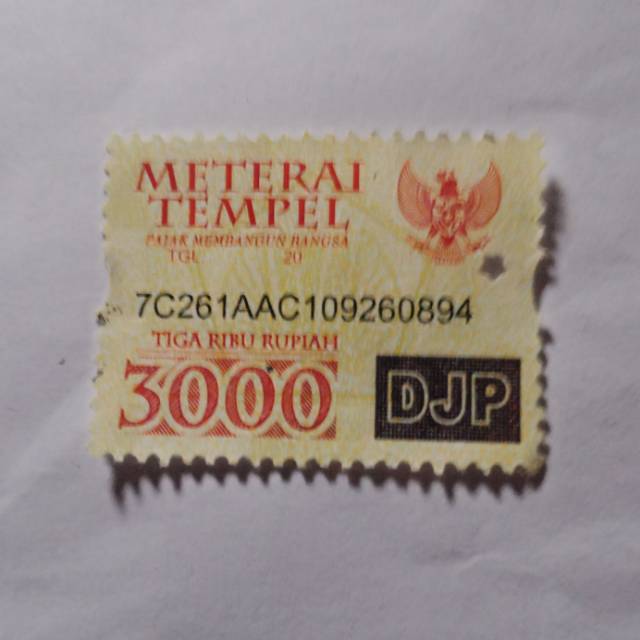 Materai 3000 Rupiah Tahun 2009-2014 ASLI