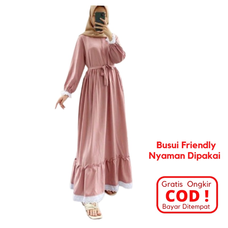 BAJU GAMIS WANITA WARNA HITAM UNGU LILAC BIRU WARDAH TERBARU 2021 POLOS KEKINIAN MURAH BUSUI JUMBO