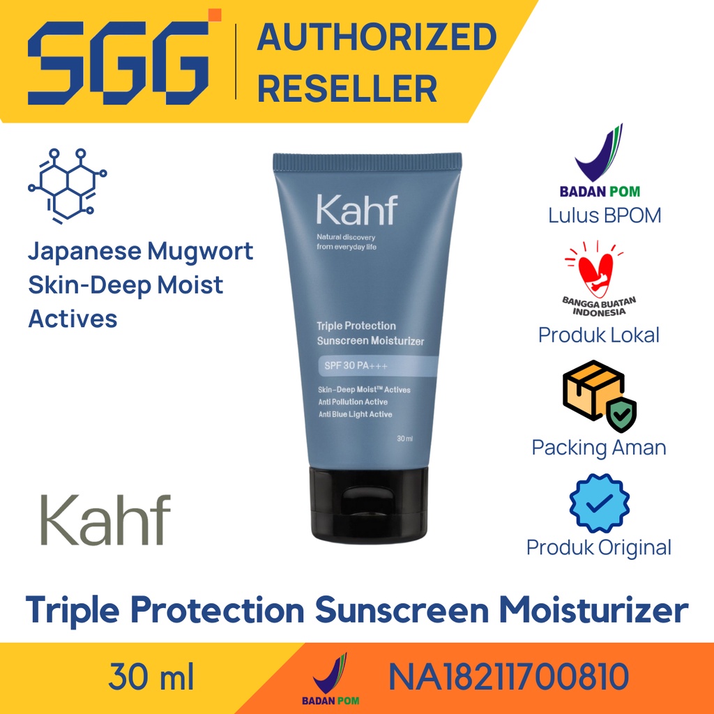 SGG - Kahf Triple Protection / Moisturizer with SPF 30++ / Perawatan
Wajah Pria / Pencerah Kulit / Sun Block / Tabir Surya / Sunblock / Anti
UV / Pelembab Muka