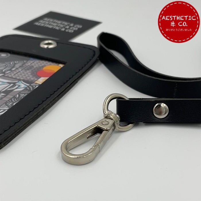 

Gaya Lanyard Id Card Name Tag Kulit Tali Kulit With Card Holder V.03 Bagus
