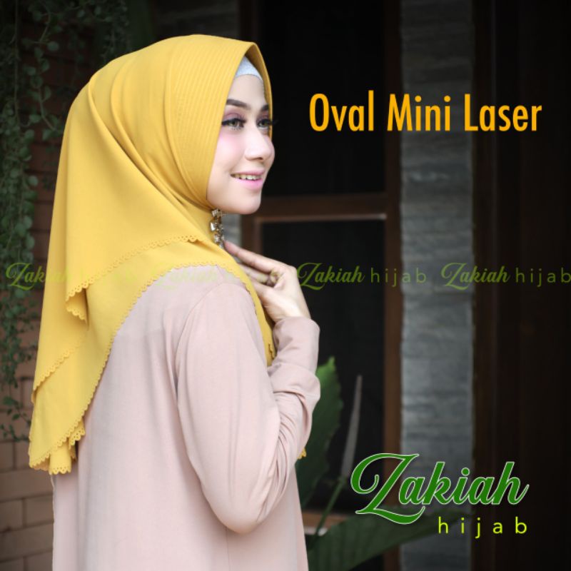 zakiah oval mini laser cut warna olive