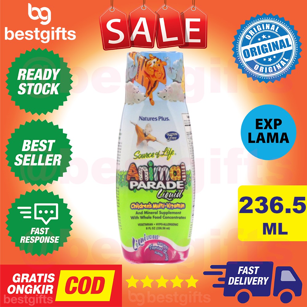 NATURE'S NATURES NATURE PLUS ANIMAL PARADE LIQUID CHILDREN MULTI VITAMIN ANAK 236ML 236 ML (80z)