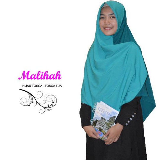 Jilbab Segi Empat Warna Hijau Tosca