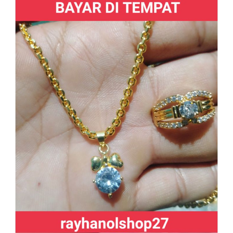 SET KALUNG NORI FREE CINCIN LIONTIN MOTIF PILIHAN LAPIS EMAS 22 K ANTI KARAT