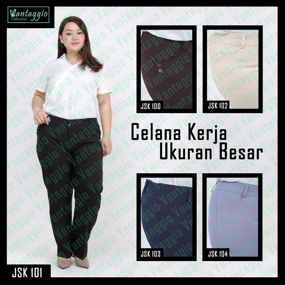 BIG SIZE UKURAN BESAR Celana Panjang Kantor Wanita BIG SIZE UKURAN BESAR Celana Panjang Kantor Wanita