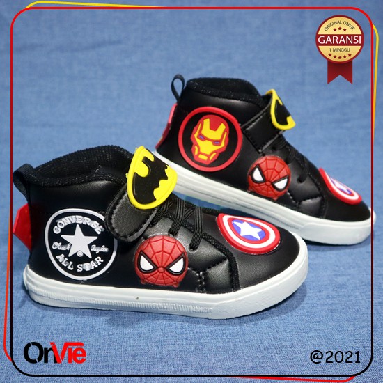 Sepatu Boots Anak Laki-Laki Bayi Motif Superhero | Sepatu Kids Onvie