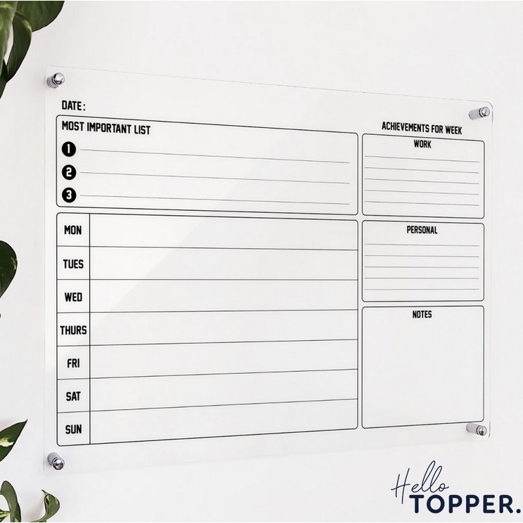 Papan Jadwal Akrilik | Wall Planner | Schedule Board | Papan Akrilik