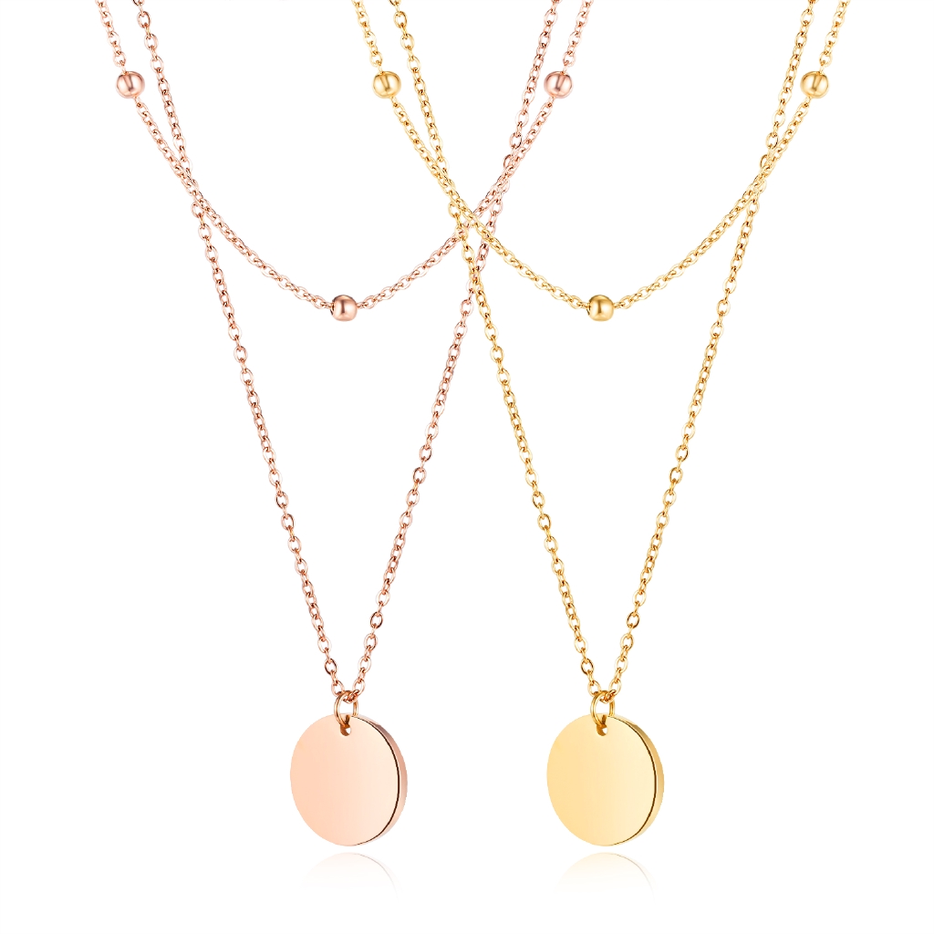 OLEVS Lady Kalung  Emas Rose  Gold  Titanium Steel Bead 