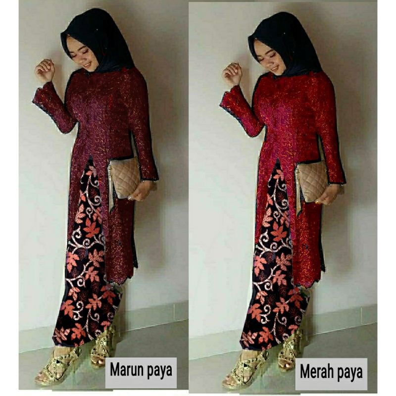 Setelan Kartika kebaya brokat kutubaru panjang L XL XXL rok batik setelan baju wanita