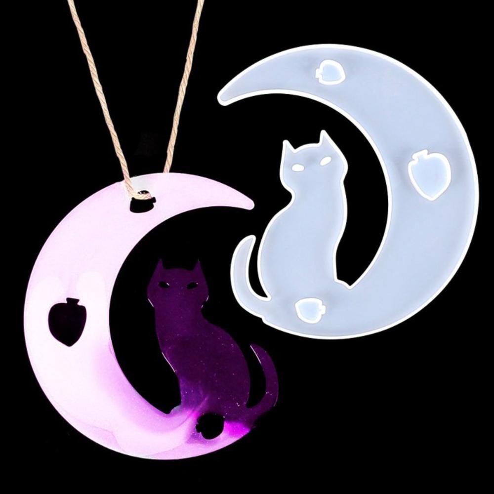 Solighter Cetakan Silikon Kucing Kelinci Hadiah DIY Ornamen Dekorasi Rumah Keychain Membuat Lem Kristal