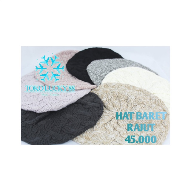 IMPORT Hat Baret Rajut Topi Wool Beret Hat Winter Musim Dingin