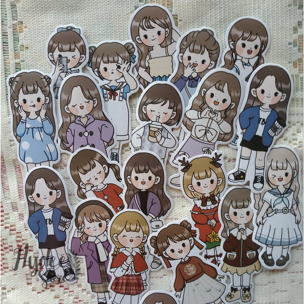 

5pcs cute girls boys sticker deco sticker for journaling scrapbook bujo journal kit cute stiker