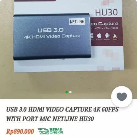 USB 3.0 HDMI VIDEO CAPTURE 4K 60FPS WITH PORT MIC NETLINE HU30 60FPS