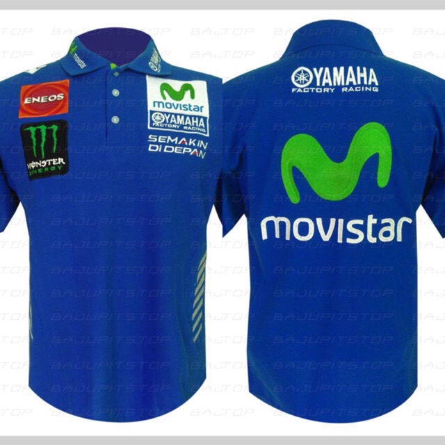 Baju Kaos (Polo Shirt) MotoGP Movistar Yamaha 2017 Kode: HKD010