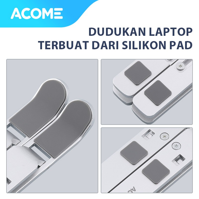 ACOME Stand Holder Laptop Portable Alumunium Alloy Garansi Resmi 1 Thn ALS01-7