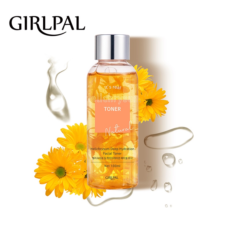 GIRLPAL Helichrysum Deep Hydration Facial Toner Moisturizing Glowing Face Whitening Skincare Facial Serum Essence