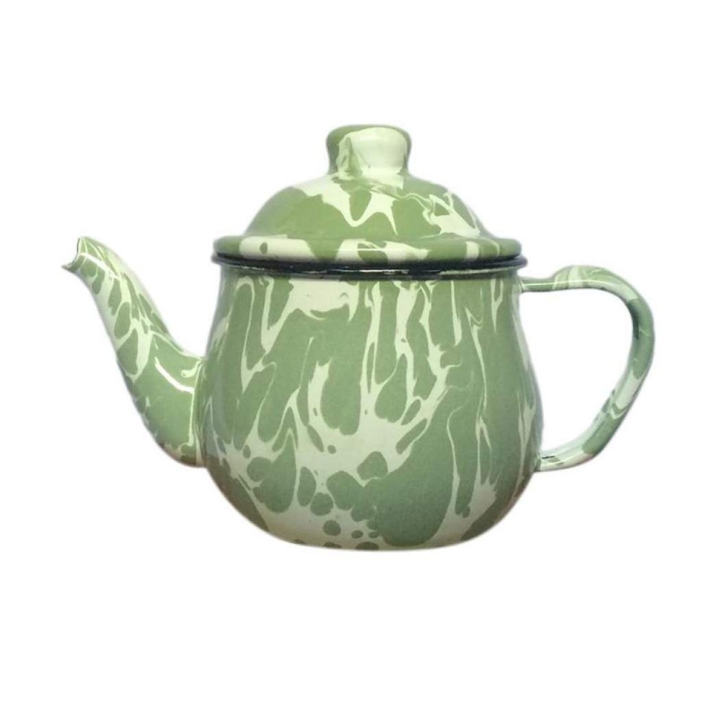 Teko Blirik Timbangan Eskan Jadul Lurik Hijau 12cm