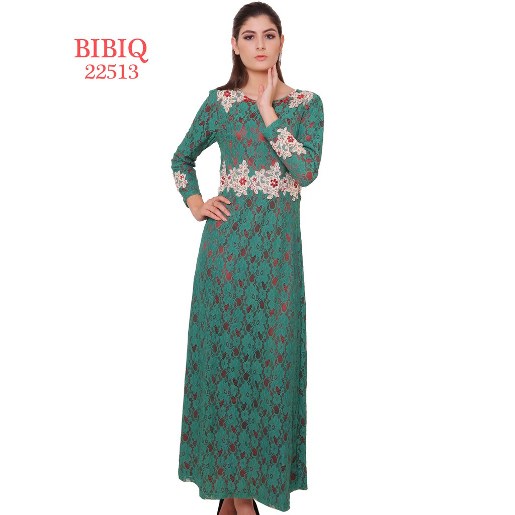 DRESS MEWAH BIBIQ LACE HIJAU