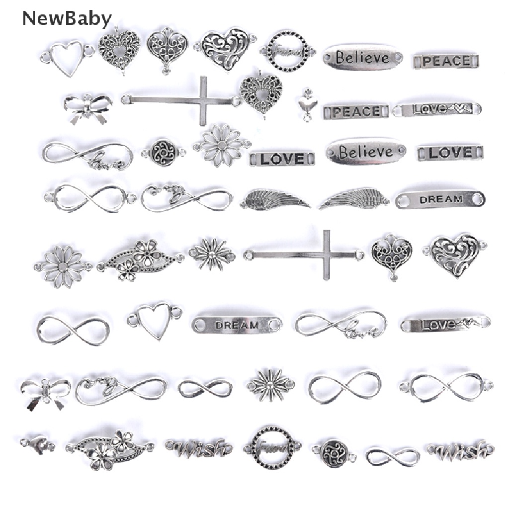 Newbaby 50 Pcs Liontin Kalung Model Salibtulisan Infinity Antik Untuk Perhiasan DIY