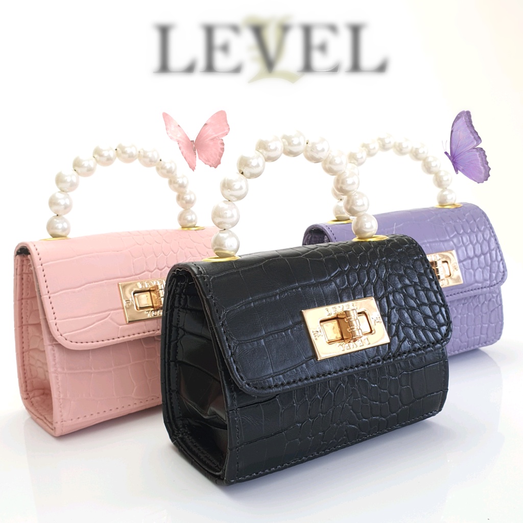 TAS LEVEL CROCA BAG CROCO SELEMPANG WANITA FASHION MIRIP JELLY MUTIARA STYLE ANDIN NEO FIT BAG VIRAL