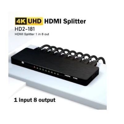 Hdtv 2.0 splitter px 8 port 4k 2k 60hz uhd hdcp hdr up 80m for pc laptop blu-ray hd2-181 - ultra hdtv 1 input 8 output