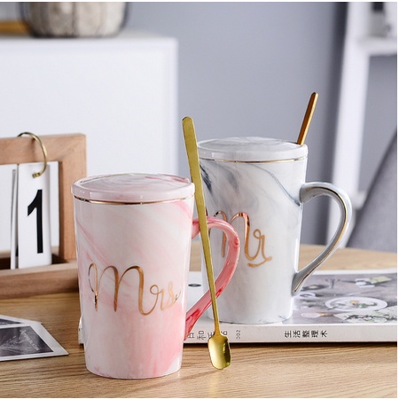 H975 Gelas 2 in 1 Mr &amp; Mrs / Cangkir Couple / Gelas Pasangan / Couple Mug set