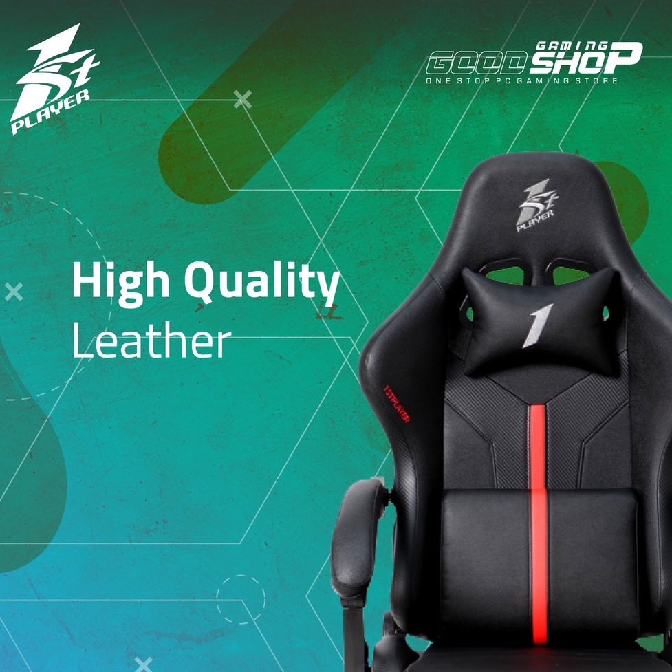 1STPLAYER BD1 HQ LEATHER Arm&amp;footrest - LUMBAR MASSAGE - GAMING CHAIR