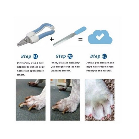 Gunting Kuku+kikir Anjing Kucing Kelinci Stainless Steel