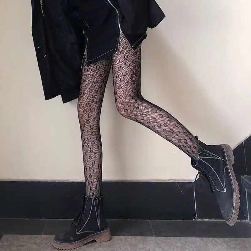 Stocking Wanita jaring Motif Fashion Silk Fishnet Stocking 8107