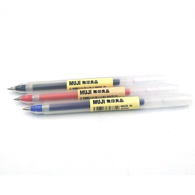 {LUCKID}5pcs Muji Moma Japan 0.38mm/0.5mm Non-toxic Gel Ink Pen Blue/Black