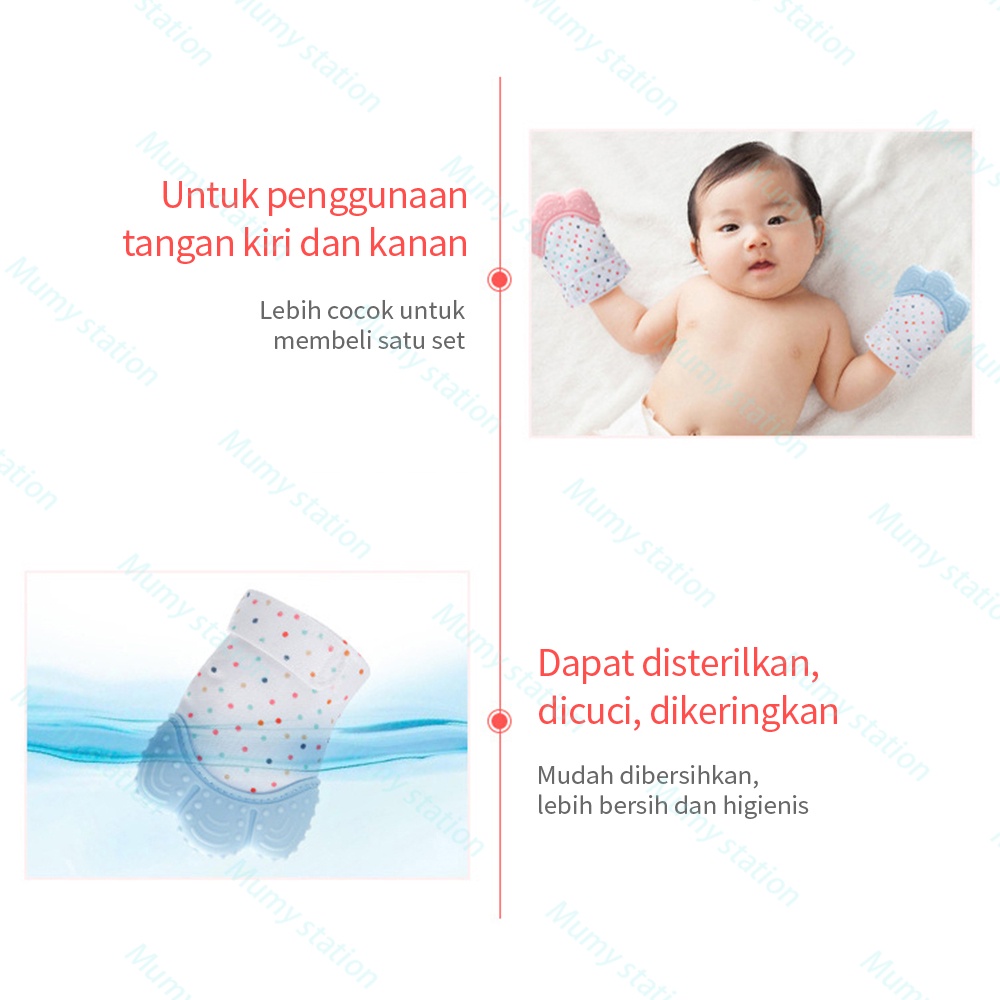 1PCS Sarung Tangan Teether Bahan Silikon BPA Free Mainan Gigitan bayi