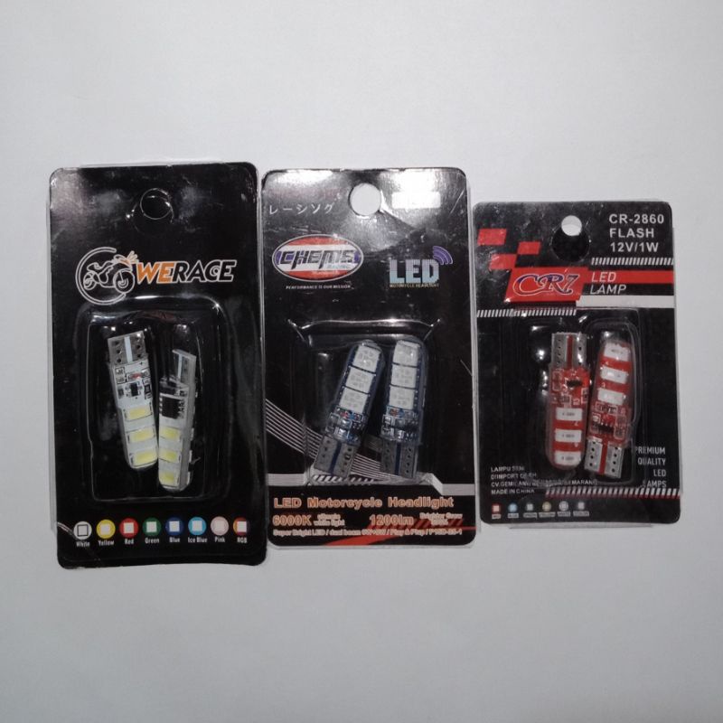 Lampu bohlam lampu sein LED motor lampu kota warna biru merah putih