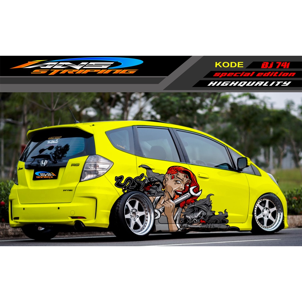 STICKER VARIASI MOBIL HONDA BRIO AGYA JAZZ AVANZA YARIS / DECAL STICKER MOBIL JAZZ / STIKER MOBIL