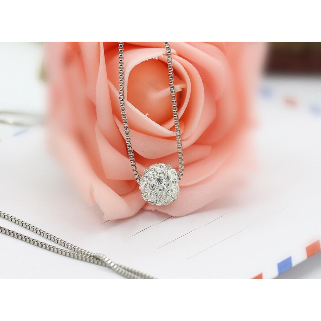 ☛TK☚ A011 Kalung Bulat Mutiara Necklace Fashion Korea Wanita Titanium Bola Diamond Crystal Jewelry