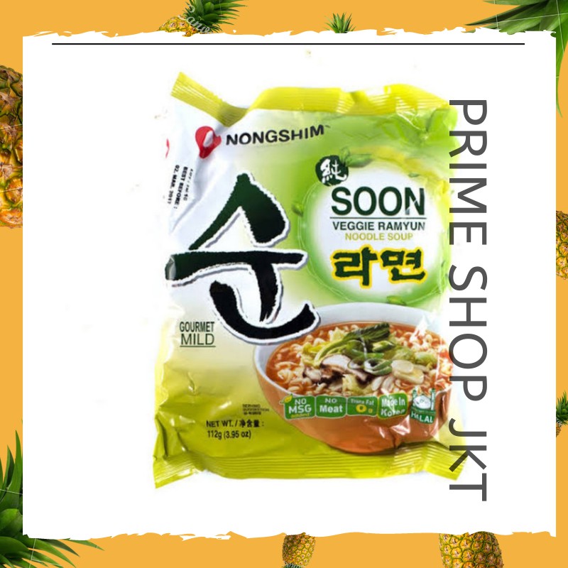

Nongshim Mie Instan Vegetarian Soon Ramyun Nong Shim Korea Vegetarian 112 gr
