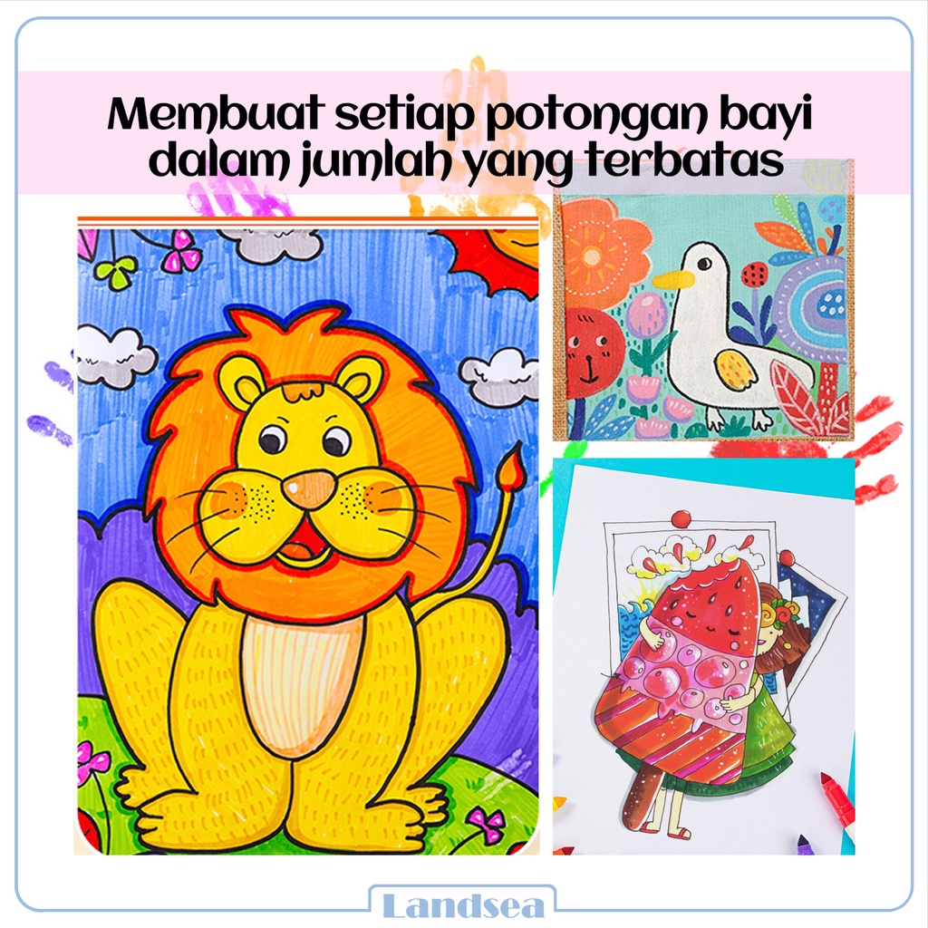 <Landsea> crayon set - Crayon Mewarnai - 208 Warna - Pensil Krayon (Alat Menggambar atau Mewarnai) Hadiah anak-anak-1
