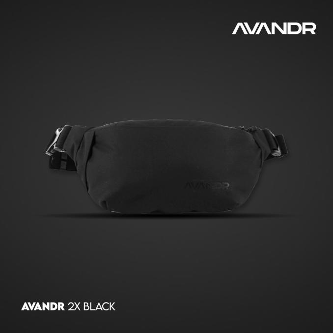 AVANDR 2X Black Matte Waist Bag Tas Pria Medium Waterproof Multifungsi